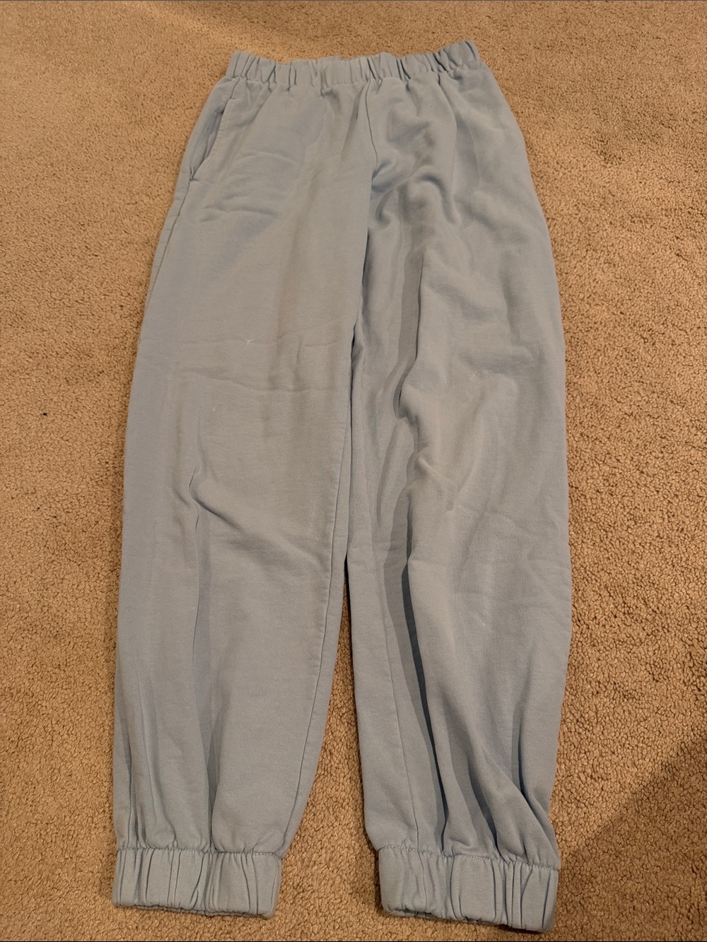John Galt Brandy Melville Light Blue Elastic Waist Jogger Pants sz one size